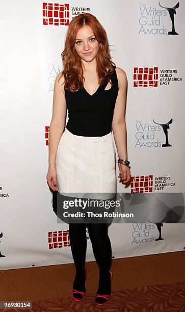 Abby Elliot attends the 62 Annual Writers Guild Awards - Arrivals & Cocktail Party at the Millennium Broadway Hotel on February 20, 2010 in New York...
