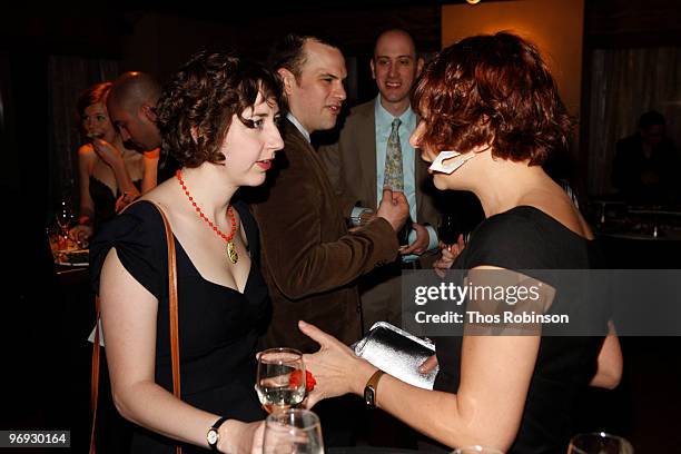 Comedian Kristen Schaal and guest attends the 62 Annual Writers Guild Awards - Arrivals & Cocktail Party at the Millennium Broadway Hotel on February...