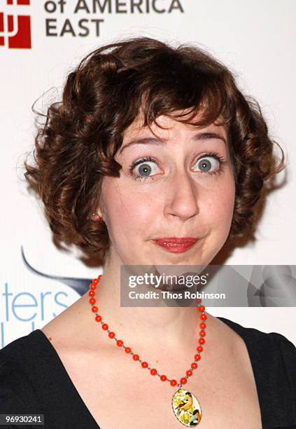 Comedian Kristen Schaal attends the 62 Annual Writers Guild Awards - Arrivals & Cocktail Party at the Millennium Broadway Hotel on February 20, 2010...