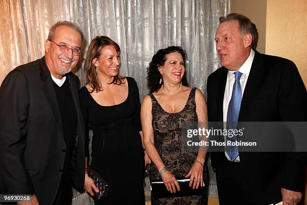 Tom Fontana, guest, Susie Essman, and writer Alan Zweibel attend the 62 Annual Writers Guild Awards - Arrivals & Cocktail Party at the Millennium...