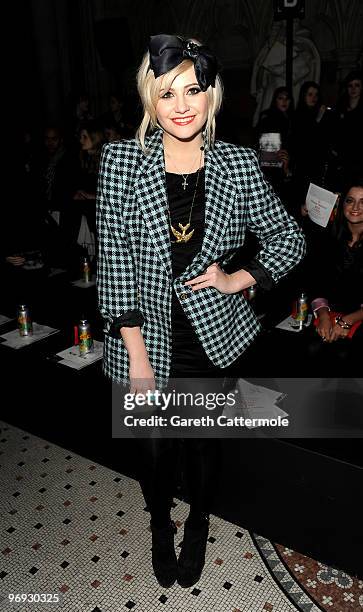 Pixie Lott attends the Vivienne Westwood Red Label fashion show during London Fashion Week on February 21, 2010 in London, England.