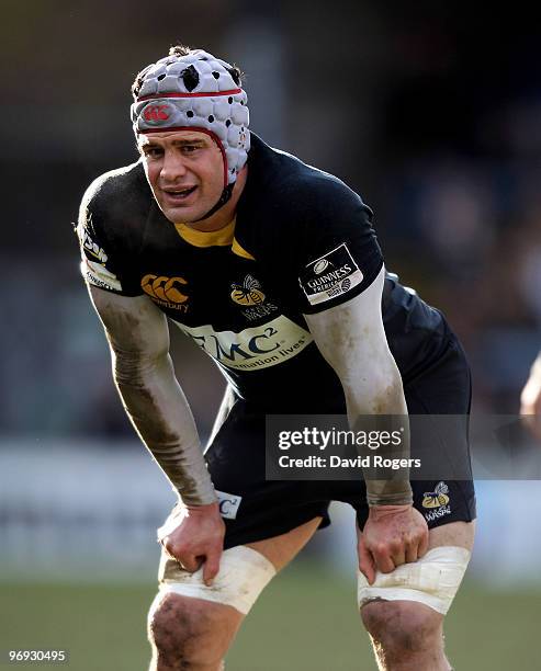 Dan Ward-Smith of Wasps looks on during the Guinness Premiership match between London Wasps and Saracens at Adams Park on February 21, 2010 in High...