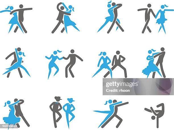 dancing in 12 different ways - jig stock illustrations