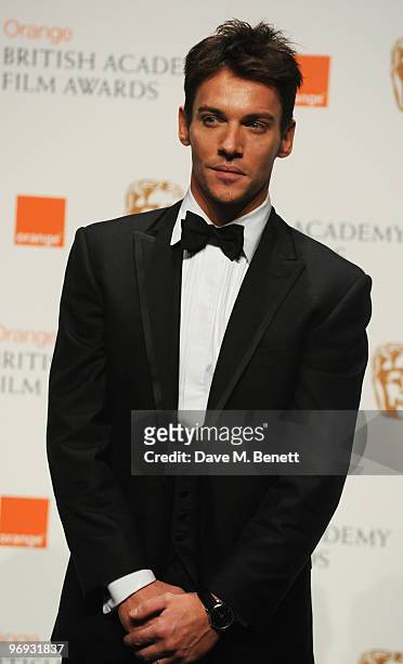 Jonathan Rhys Meyers poses in the awards room during the The Orange British Academy Film Awards 2010, at The Royal Opera House on February 21, 2010...