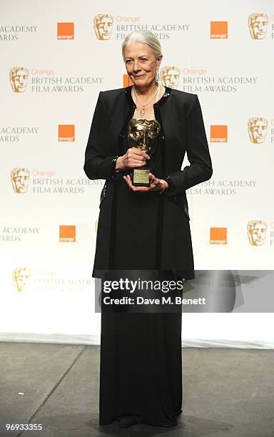 Vanessa Redgrave poses with the Lifetime Achievement Award during the The Orange British Academy Film Awards 2010, at The Royal Opera House on...