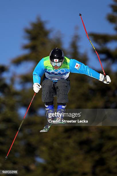 Hiroomi Takizawa of Japan competes in a men's ski cross race on day ten of the Vancouver 2010 Winter Olympics at Cypress Mountain Resort on February...