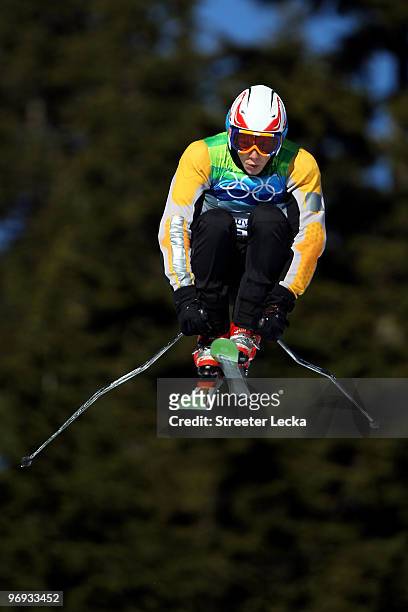 Egor Korotkov of Russia competes in a men's ski cross race on day ten of the Vancouver 2010 Winter Olympics at Cypress Mountain Resort on February...