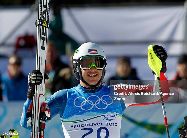 Bode Miller of the USA takes the Gold Medal during the Alpine Skiing Men's Super Combined on day 10 of the Vancouver 2010 Winter Olympics at Whistler...