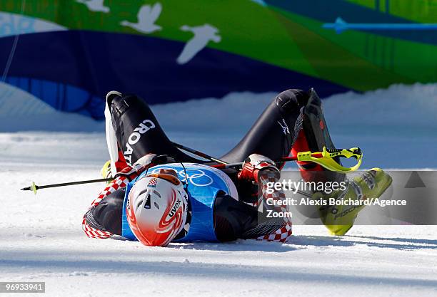 Ivica Kostelic of Croatia takes the Silver Medal during the Alpine Skiing Men's Super Combined on day 10 of the Vancouver 2010 Winter Olympics at...