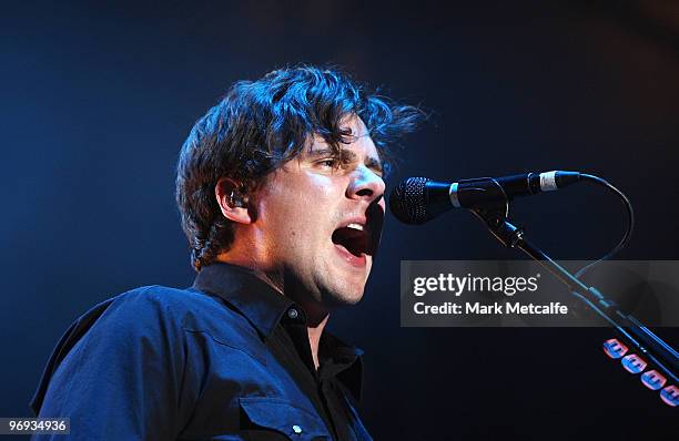 Jim Adkins of Jimmy Eat World performs on stage during Soundwave Festival at Eastern Creek Raceway on February 21, 2010 in Sydney, Australia.