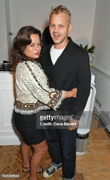 Jade Jagger and Adrian Fillary attend the Moet Summer House VIP launch night on June 7, 2018 in London, England.