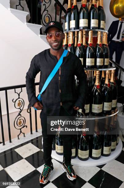 Tinie Tempah attends the Moet Summer House VIP launch night on June 7, 2018 in London, England.