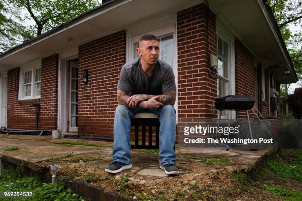 April 26: Chris Buckley poses for a portrait outside his home in LaFayette, Ga., on Thursday, April 26, 2018. Chris Buckley, a former member of the...