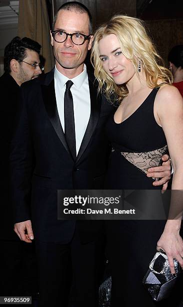 Guy Pearce and Kate Winslet arrives for the dinner following the Orange British Academy Film Awards 2010, at The Grosvenor House Hotel on February...