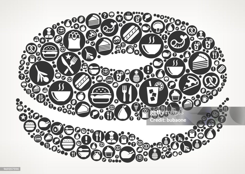 Donut Food Black and White Icon Background