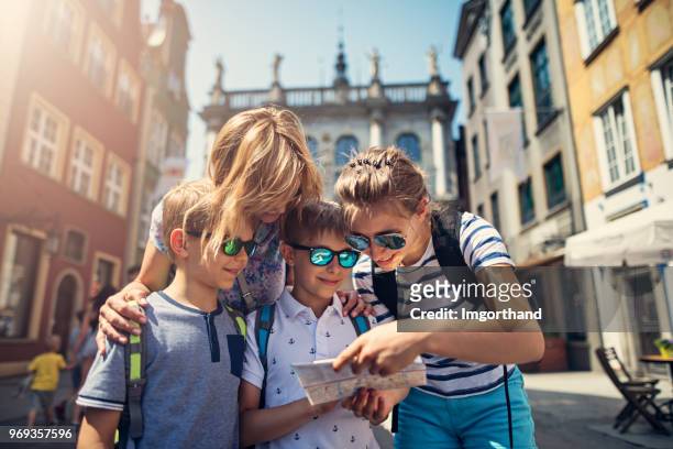 family sightseeing city of gdansk, poland - gdansk stock pictures, royalty-free photos & images