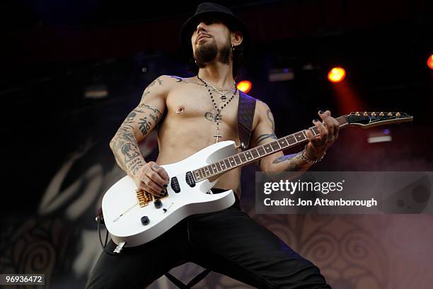 Dave Navarro of Jane's Addiction performs on stage at the Sydney leg of the Soundwave Festival at Eastern Creek Raceway on February 21, 2010 in...