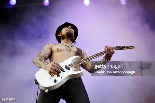 Dave Navarro of Jane's Addiction performs on stage at the Sydney leg of the Soundwave Festival at Eastern Creek Raceway on February 21, 2010 in...