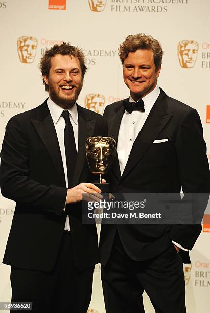 Duncan Jones poses with the Outstanding Debut by A British Director Award for Moon presented by Colin Firth during the The Orange British Academy...