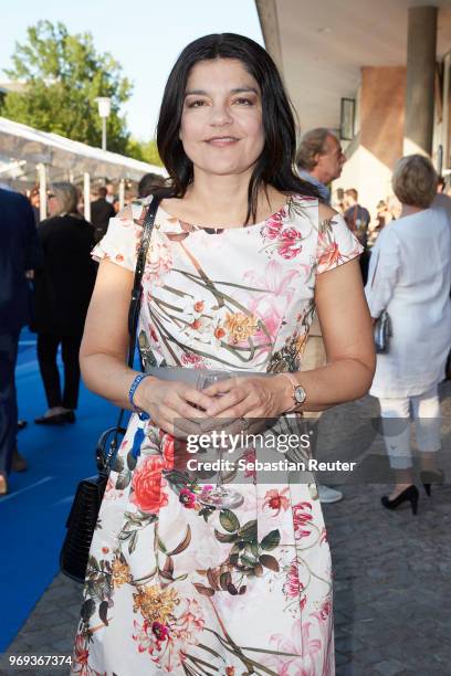 Actor Jasmin Tabatabai attends the summer party 2018 of the German Producers Alliance on June 7, 2018 in Berlin, Germany.