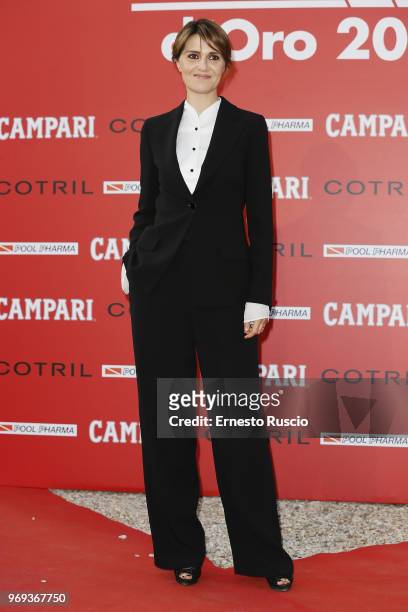 Paola Cortellesi arrives at the Ciak D'Oro Awards Ceremony at Link Campus University on June 7, 2018 in Rome, Italy.