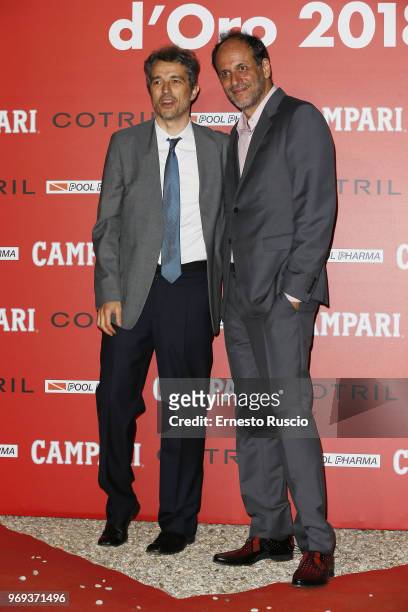 Walter Fasano and Luca Guadagnino arrive at the Ciak D'Oro Awards Ceremony at Link Campus University on June 7, 2018 in Rome, Italy.