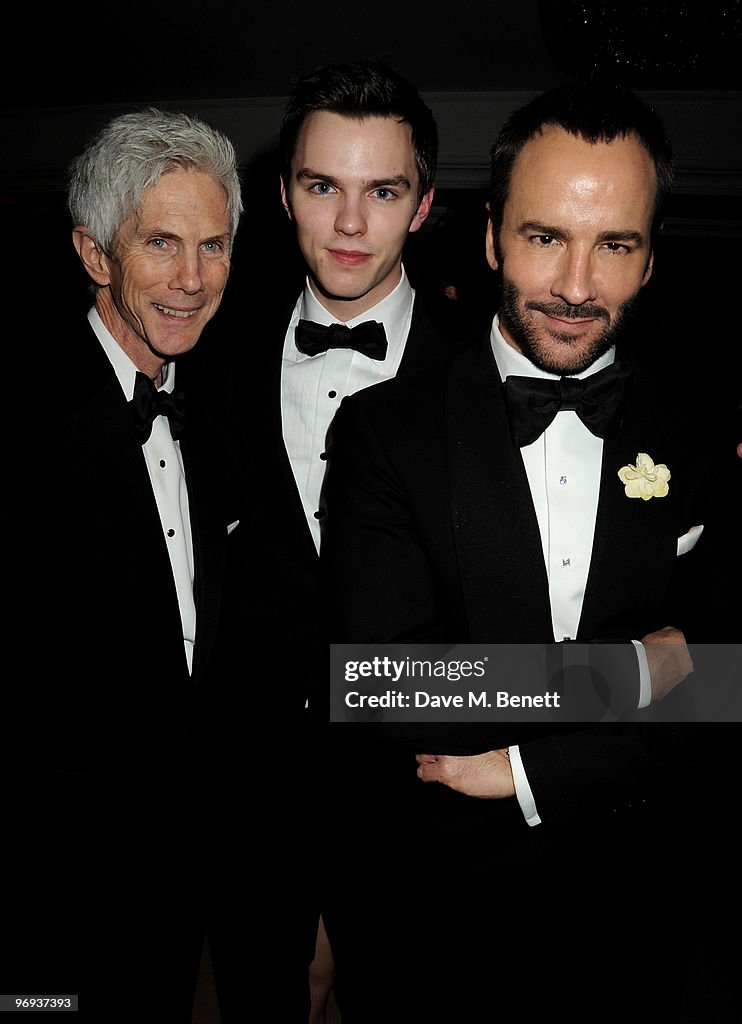 Richard Buckley, Nicholas Hoult and Tom Ford attend the BAFTA Soho