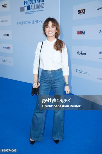 Actress Natalia Avelon attends the summer party 2018 of the German Producers Alliance on June 7, 2018 in Berlin, Germany.