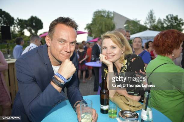 Annette Frier and guest attend the summer party 2018 of the German Producers Alliance on June 7, 2018 in Berlin, Germany.
