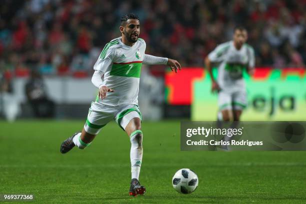 Algeria and Leicester City FC forward Riyad Mahrez during Portugal vs Algeria - International Friendly match at Estadio da Luz on June 7, 2018 in...