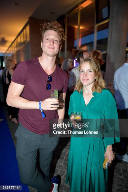 Daniel Donskoy and Paula Kalenberg attend the summer party 2018 of the German Producers Alliance on June 7, 2018 in Berlin, Germany.
