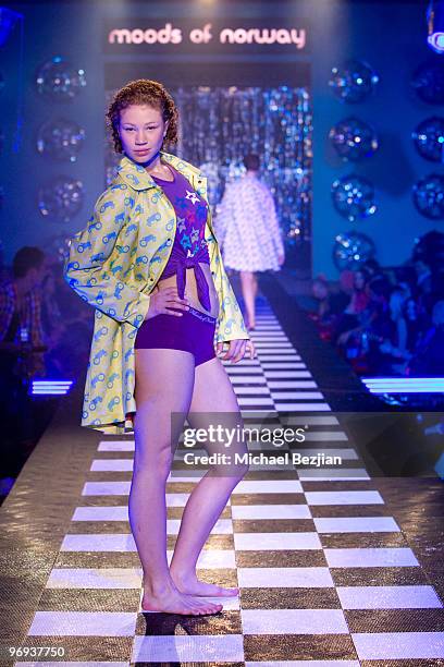 Model wearing Moods of Norway walks the runway at the Moods of Norway Fall 2010 Collection at Oslo Fashion Week on February 21, 2010 in Oslo, Norway.