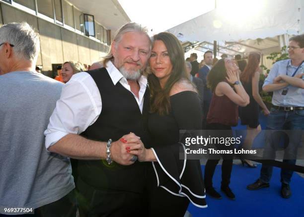 Frank Kessler and his wife Doreen Tuenschel attend the summer party 2018 of the German Producers Alliance on June 7, 2018 in Berlin, Germany.