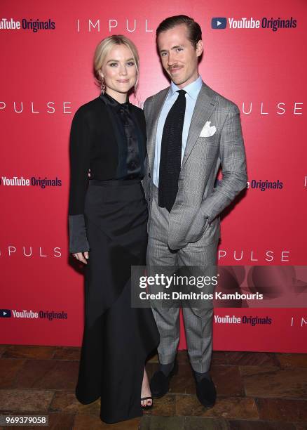 Maddie Hasson and guest attend the "Impulse" New York Series Premiere at The Roxy Cinema on June 7, 2018 in New York City.