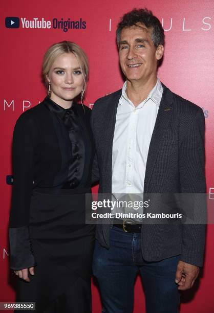 Maddie Hasson and director Doug Liman attend the "Impulse" New York Series Premiere at The Roxy Cinema on June 7, 2018 in New York City.