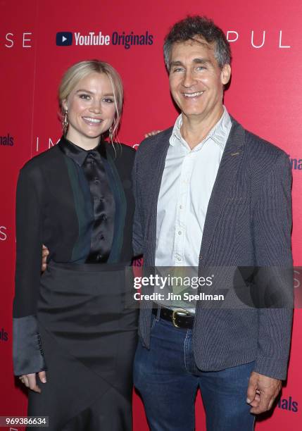 Actress Maddie Hasson and director Doug Liman attend the screening of "Impulse" hosted by YouTube at The Roxy Cinema on June 7, 2018 in New York City.