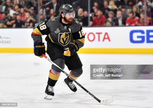 James Neal of the Vegas Golden Knights skates during the first period against the Washington Capitals in Game Five of the Stanley Cup Final during...