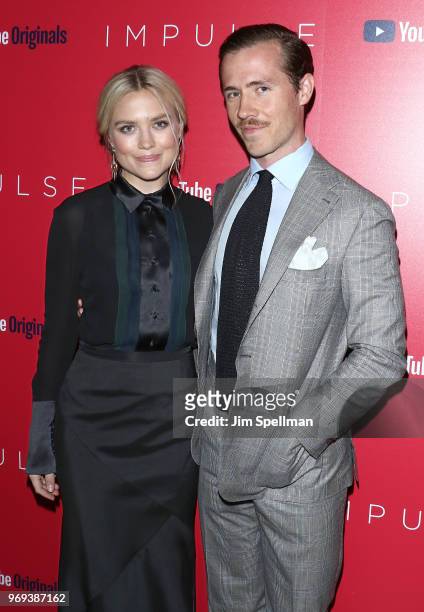 Actress Maddie Hasson and Julian Brink attend the screening of "Impulse" hosted by YouTube at The Roxy Cinema on June 7, 2018 in New York City.