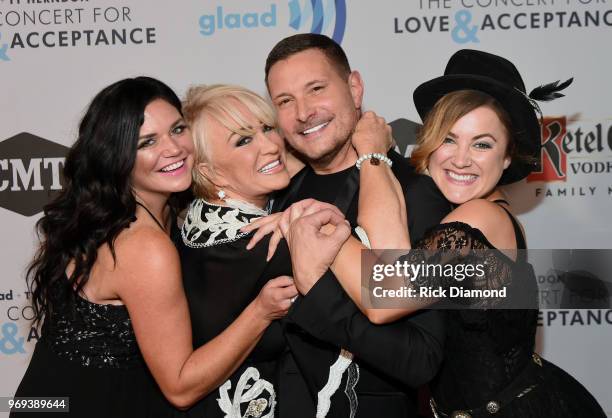 Spencer Bartoletti, Tanya Tucker, Ty Herndon and Presley Tucker attend the GLAAD + TY HERNDON's 2018 Concert for Love & Acceptance at Wildhorse...