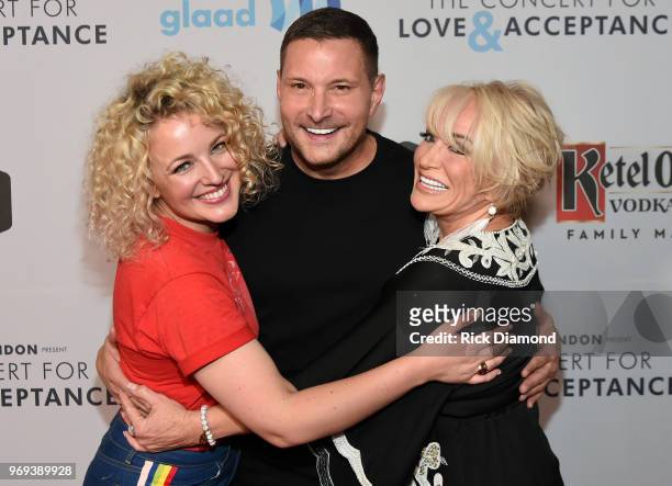 Cam, Ty Herndon and Tanya Tucker attend the GLAAD + TY HERNDON's 2018 Concert for Love & Acceptance at Wildhorse Saloon on June 7, 2018 in Nashville,...