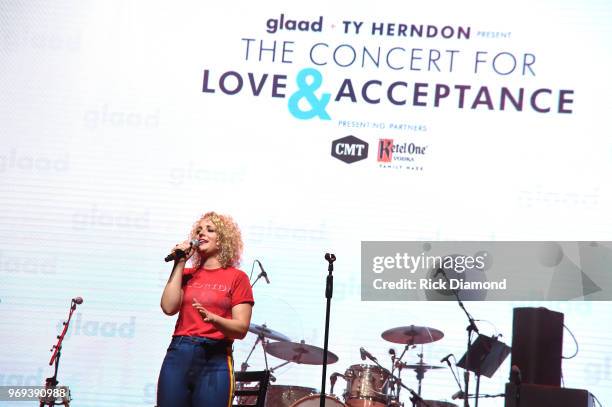 Cam performs at the GLAAD + TY HERNDON's 2018 Concert for Love & Acceptance at Wildhorse Saloon on June 7, 2018 in Nashville, Tennessee.