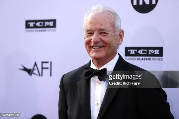 Bill Murray attends the American Film Institute's 46th Life Achievement Award Gala Tribute to George Clooney at Dolby Theatre on June 7, 2018 in...