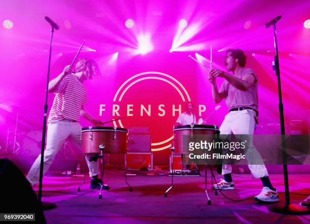 James Sunderland and Brett Hite of Frenship perform onstage at This Tent during day 1 of the 2018 Bonnaroo Arts And Music Festival on June 7, 2018 in...