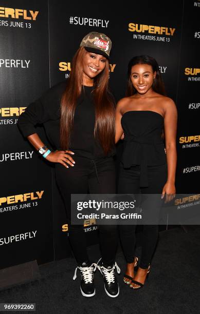 Cynthia Bailey and Noelle Robinson attend Columbia Pictures "Superfly" Atlanta special screening on June 7, 2018 at SCADShow in Atlanta, Georgia.