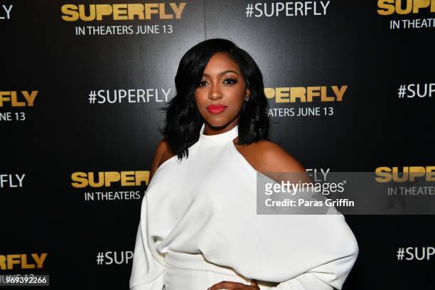 Personality Porsha Williams attends Columbia Pictures "Superfly" Atlanta special screening on June 7, 2018 at SCADShow in Atlanta, Georgia.