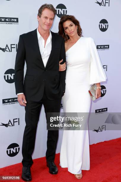 Rande Gerber and Cindy Crawford attend the American Film Institute's 46th Life Achievement Award Gala Tribute to George Clooney at Dolby Theatre on...