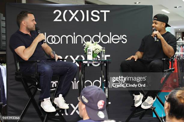 Fashion market director at VANITY FAIR, Michael Carl and New York Giants wide receiver Sterling Shepard speak as Bloomingdale's and 2IST welcome New...