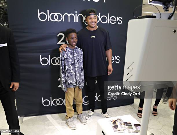 New York Giants wide receiver Sterling Shepard meets a fan as Bloomingdale's and 2IST welcome New York Giants wide receiver Sterling Shepard on June...