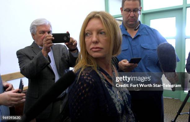 Tonya Couch leaves a hearing before Judge Wayne Salvant in Criminal District Court No. 2 on June 29 in Fort Worth, Texas.