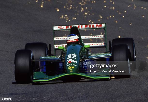 Jordan-Ford driver Michael Schumacher of Germany makes his F1 debut during the Belgian Formula One Grand Prix held in Spa, Belgium. \ Mandatory...